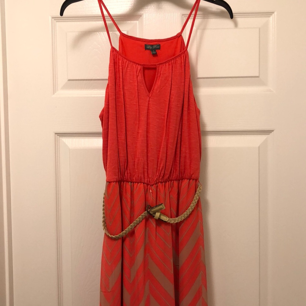 Coral maxi dress